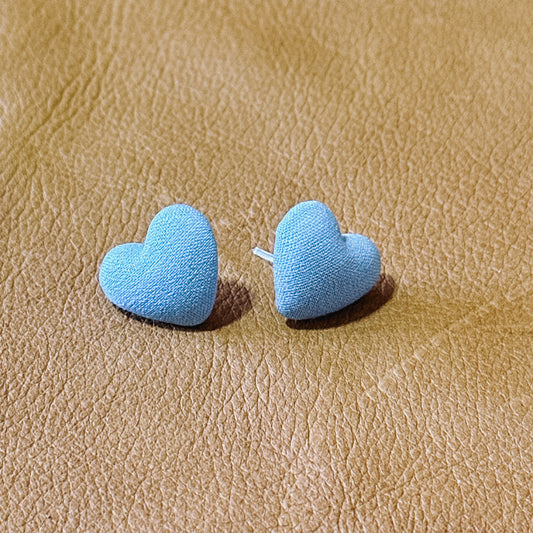 Blue Heart Studs